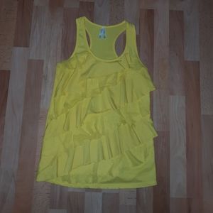 Color Story racerback ruffle tank top
